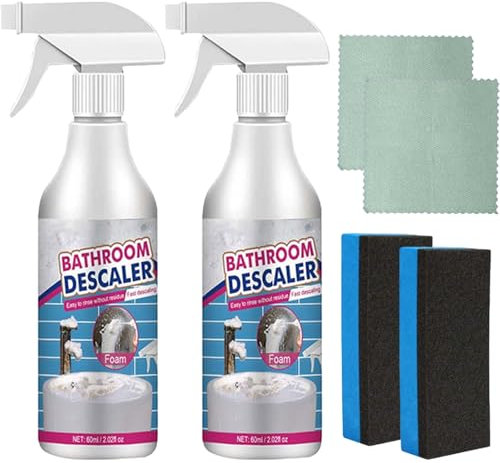 Bathroom Descaler Spray, Badezimmer Reiniger Schaum, Stubborn Stains Cleaner, Reiniger für Hartnäckige Flecken, Badezimmer-Entkalker-Spray, Allzweck-Reinigungsschaumspray, für Badezimmer (2)