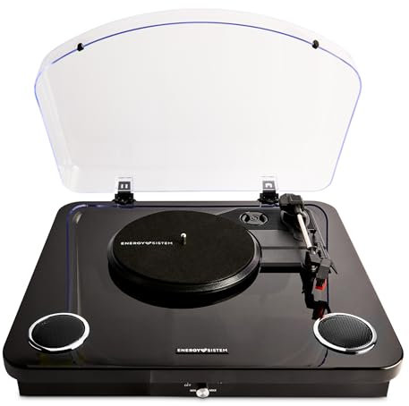 Energy Sistem Blackspin – Tocadiscos (10W, vinilos, RCA, Puerto USB, Bluetooth, Bluetooth out)