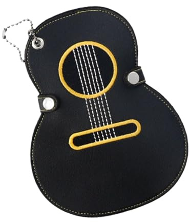 HINAYOSAN Broderad gitarr plektrum förvaring fodral flera spår plektrum hållare för enkel organisering musiker tillbehör organiserare plektrumhållare för artister, Svart, En storlek