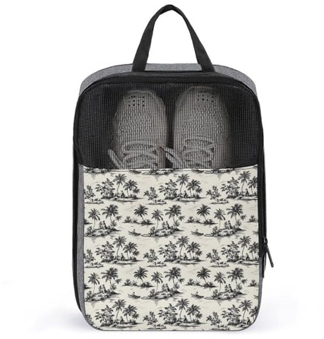 Bolsas de zapatos de golf para viajes para mujeres y hombres, bolsas de zapatos de viaje con estampado de barcos hawaianos y paisajes para empacar en maleta, danza, bolos, tacos, fútbol, tenis