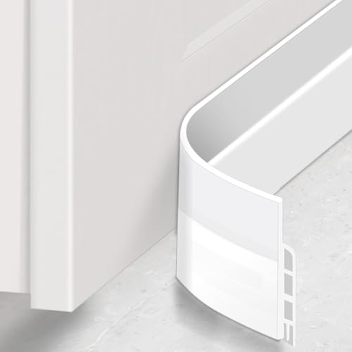 Door Draft Excluder & Under Door Sweep - Self-Adhesive Seal Strip to Stop Cold Air, Dust, Noise - Quick Install Gaps for Energy Saving - Blocks Wind & Draughts for Front & Interior Doors - White