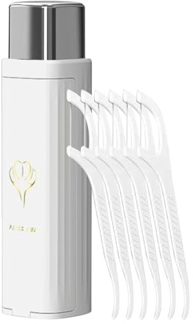 Dispenser per filo interdentale - Scatola ricaricabile portatile da 7 cm | Supporto automatico per filo interdentale, igiene dentale compatta, comoda igiene orale per il trasporto, il campeggio, ill b