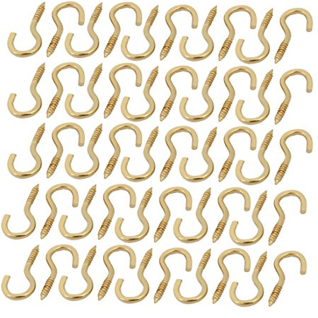 sourcing map Schraubhaken Ø2,6mm Gewinde 26mm L Selbstschneidend 50 Stück | Eisen Messing Schraube Haken
