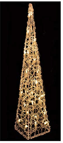 LED Pyramide 60 cm - 30 LED warmweiß - Leuchtkegel aus Acryl - Weihnachtsdeko beleuchtet Licht Kegel