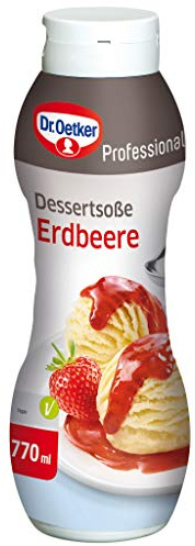 Dr. Oetker Professional, Dessertsoße Erdbeere, 770 ml Flasche, Anti-Tropf-Verschluss, Wiederverschließbar, handliche Dosierflasche, 1-39-252310