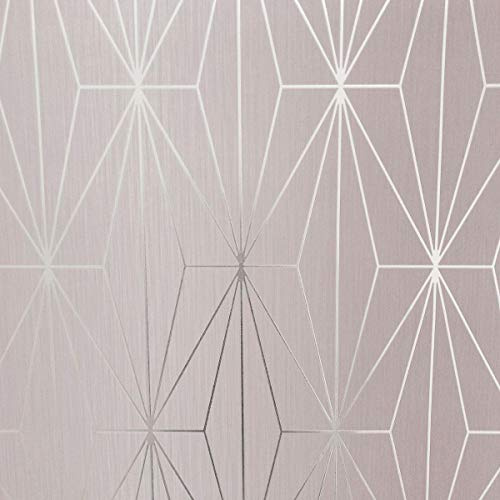 Blush Pink Silver Metallic Geometric Wallpaper Triangles Vinyl Y�L Kayla