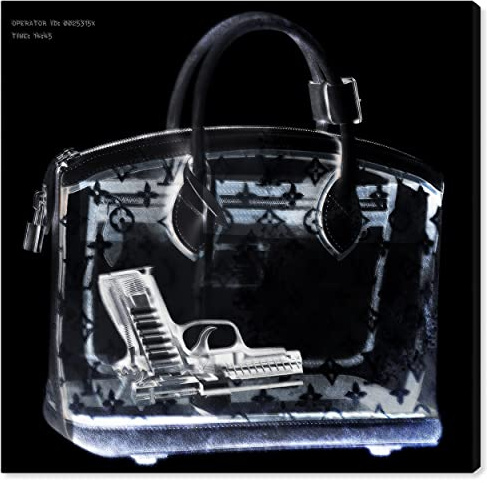 The Oliver Gal Artist Co. Fashion and Glam Wall Art Canvas Prints 'Couture X Ray' Handbags Home Décor, 30 in x 30 in, Black, White