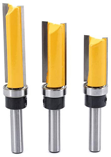 DingGreat 3 Stück 8 mm Schaft Bündigfräser, Nutfräser Holzschneider Professional Zubehör, Holz Fräser Router Bit Oberfräser