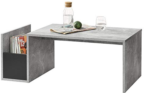 [en.casa] Couchtisch Bollnäs mit Ablagefach 90 x 45 x 35 Wohnzimmertisch Sofatisch Betonoptik