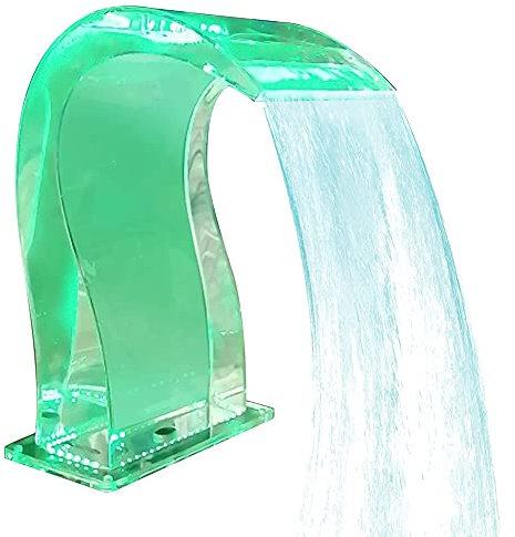 MNSSRN Wasserfall Schwimmbadbrunnen, Sommerparty Wasservorhang mit bunten LED-Lichtern, Swimmingpool Acryl Hydrotherapie Spa Schlagarmbad Pool Brunnen,08