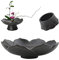 CRAFFANCY Kit d'arrangement floral, 1 ensemble de vase de fleur de lotus en céramique foncée pour art floral Ikebana, plat à fruits, décoration de la maison