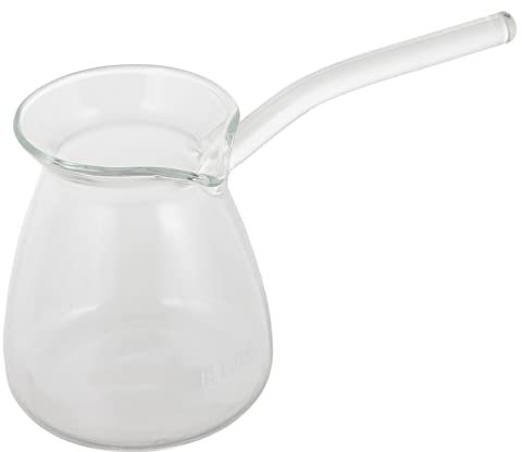 DOITOOL Turkish Coffee Pot Glass Butter Warming Pot 450ml Milk Warmer Pot Arabic Coffee Maker Handmade Ottoman Hammered Cezve Jezve Ibrik Briki for Stovetop