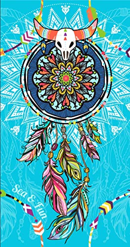 Miracle Home. Toalla Microfibra Atrapa sueño, 100% Poliéster, 95 X 175 Cm. Azul. 11806