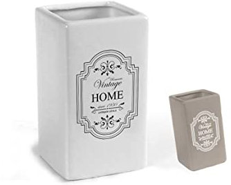 Bicchiere bagno porta spazzolini portaspazzolini in ceramica decoro vintage home 6 * 11 cm 2 colori SWA-749568