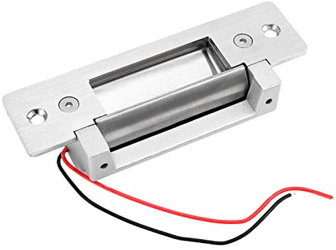 Electric Door Strike Lock ANSI Standard Heavy Duty Fail-Secure/Fail-Safe Adjustable 12V DC for Door Access Control System Cylindrical Locksets Silver