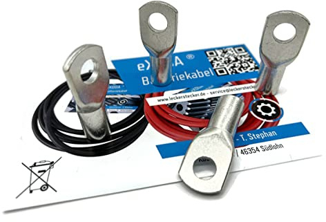 Exoda Kabelschuh 50mm2 M10 4x für Batteriekabel geeignet für Kupferkabelgeflecht bis 8mm Durchmesser hohe Zuverlässigkeit bei Elektrotechnik und Installation