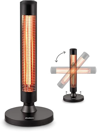Enders Terrassenheizer Moow, Elektro Standstrahler, Heizpilz, 2 Leistungseinstellungen, 900 W, Infrarot-Strahlungswärme, Kippsicherung und Transportgriff, 60° zuschaltbare Oszillationsfunktion #49246