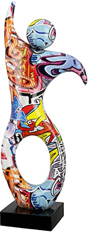 Casablanca Deko Figur Skulptur Tänzer XL - Moderne Kunst Dekoration aus Kunstharz - Street Art Design - Mehrfarbig Höhe 36,5 cm