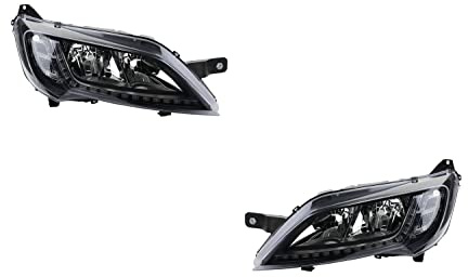 Johns, Scheinwerfer passend für Opel Movano C schwarz 2021- LED TFL Set Links u. Rechts