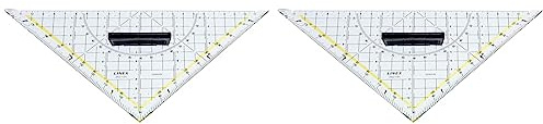 Linex Geometrie-Dreieck mit Griff 2621GH Hypotenuse 22,5 cm aus Kunststoff (Packung mit 2)