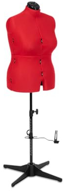 Adjustoform Sew Simple - Forma de Vestido Ajustable de 8 Partes, Grande, Color Rojo Amapola (Talla de Vestido 18-24)