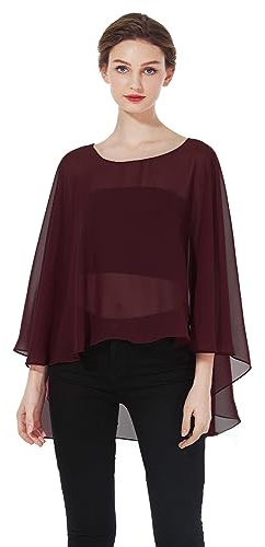 BEAUTELICATE Damen Stola Schal Chiffon Umhang Cape Elegant Für Hochzeit Brautkleid Abendkleid Festlich Ballkleid Strandkleid