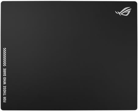 ASUS ROG Moonstone Ace L Glass Gaming Mouse Pad – 19.7” x 15.7”, Ultra-Smooth Matte Tempered Glass for Quiet Ultrafast Glides, Impact/Scratch Resistant, Easy to Clean, Anti-Slip Silicone Base - Black