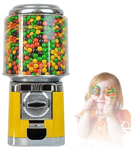 NVYAZJ Household Coin Glue Ball Machine(Only Machine), Mechanical Candy Vending Machine with Capacity 200 Balls Cash Box, Candy Gumball Machine Prize Machine Gumball Bank