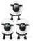 VELENTI Toilettenpapierhalter mit Schaf, lustiger Toilettenpapierhalter, freistehend, Badezimmer-Set, 3D-Druck, schwarzer Schaf, Toilettenpapierhalter, lustige Seidenpapierrollen-Aufbewahrung-3er Set