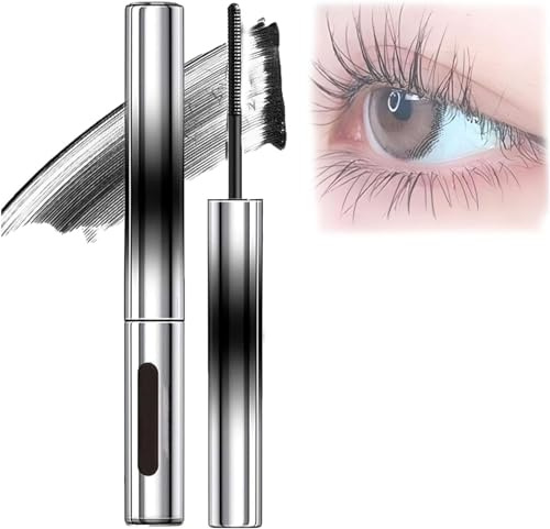 Iron Wand Mascara,Doll Mascara,3D-Doll Iron Brush Mascara,Metal Curling IronMascara,3D Curling Eyelash Iron Mascaras (Black)