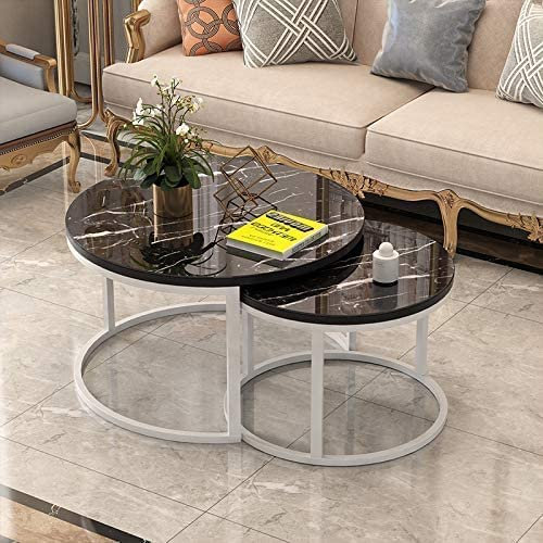 Satztisch-Set aus gehärtetem Glas, moderner Metallrahmen, Couchtisch, Möbel für Wohnzimmer