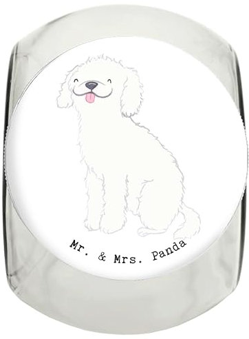 Mr. & Mrs. Panda Leckerli Glas Kleinpudel Lebensretter L 870ml - Geschenk, Hundeleckerlies Behälter, Welpe, Tierfreund, Hundebesitzer, Leckerli Dose,