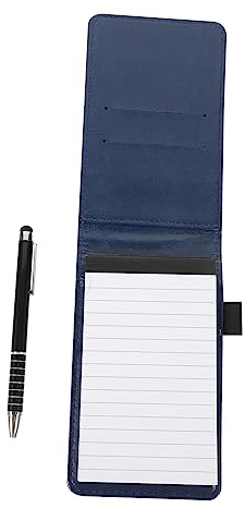 Gogogmee A7 Notizbuch aus Pu Leder Blau mit Stift, Leicht und Tragbar | 1 Satz, zum Schreiben und Ordnen von Notizen, Kompaktes Format für Unterwegs