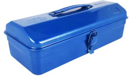 LOVIVER Werkzeugkasten aus Metall, leerer Werkzeugkasten, Mehrzweck-Werkzeugkiste mit Schlossschnalle, leicht zugänglicher Werkzeug-Organizer für Elektriker, Blau