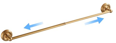 Towel Bar Antique Brass, Retractable Wall-Mounted Towel Rack Towel Holder Rack with Braiding Carvings for Bathroom, Vintage Style