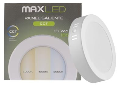 Maxled, Light is Led! 18W Small Bright LED Panel Light Flat Round Ceiling Lamp Ø175 mm 1850lm Bathroom Lamp 3 CCT 3000K-6500K Warm White/Neutral White/Cold White Not Dimmable 220V-240V White