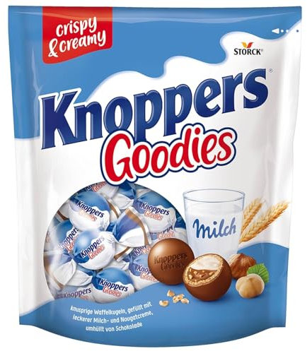 Knoppers Goodies Knusper Minis (14 x 180 g) – knusprige Waffelkugeln gefüllt mit Haselnussstücken