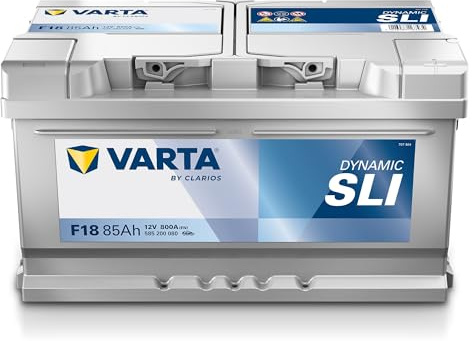VARTA Automotive DYNAMIC SLI (F18) 12V 85Ah 800A - Nassbatterie KFZ mit Standardausstattung & ohne Start-Stopp System - Starterbatterie für einfachen Energiebedarf - Bleisäurebatterie wartungsfrei | Starterbatterie Standardausstattung & ohne Start-Stopp System - für einfachen Energiebedarf - Bleisäurebatterie wartungsfrei