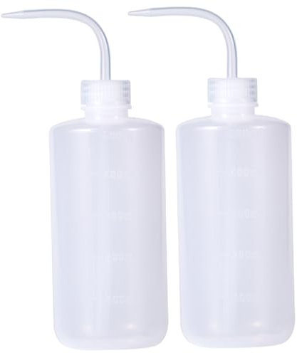 2PCS Tattoo Wash Bottle 500ml/17oz Safety Tattoo Squeeze Bottle with Scale Plastic Squeeze Water Bottles for Liquids, Succulent Watering, Irrigation