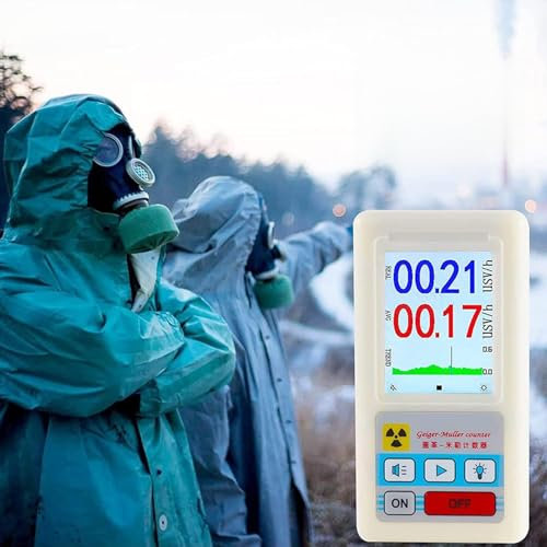 Compteur de rayonnement nucléaire Geiger Counter, testeur de rayons X bêta gamma, détecteur radioactif, dosimètre personnel détecteur de marbre dosimètre portable,White