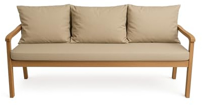 Setgarden® Coussin pour banc de jardin avec dossier – Set – Coussin double face pour balançoire et banc – Disponible en différentes couleurs et tailles (Beige, 140 x 60 x 50 cm)