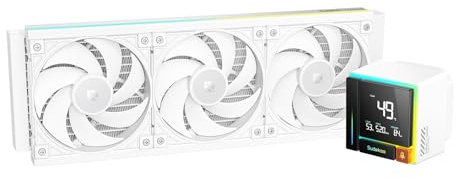 Sudokoo ENERGLO 360 AIO WeIß : Wasserkühlung PC 360mm mit Segment-LCD-Display, CPU Wasserkühlung mit Drei PWM-FDB-Lüfter & PWM-Pumpe 2500-3400RPM für Intel LGA 1851/1700/1200/115X & AMD AM5/AM4