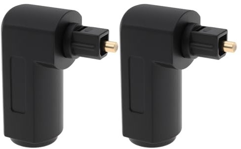 eMagTech TosLink Lot de 2 adaptateurs audio optiques coudés à 90 degrés mâle vers femelle pour téléviseurs, récepteurs AV, systèmes de cinéma maison