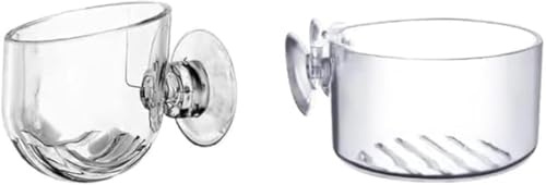 2 Pcs Clear Aquarium Plant Pot, Glass Fish Tank Plants Holder Aquarium Planter, Aquarium Decoration Plants Cup with Suction Cups for Fish Tank Ornament Aquarium Decor