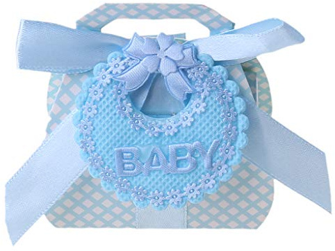 Süßigkeiten-Boxen mit Band für Babyparty, Taufe, Party, Geschenk, kleine Schokoladen-Geschenkbox, 12 Stück