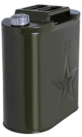 Bidón de Gasolina de Metal con Boquilla Flexible, Contenedor de Agua, Contenedor de Gasolina for Automóviles, Equipos, Viajes y Campamentos(25L)
