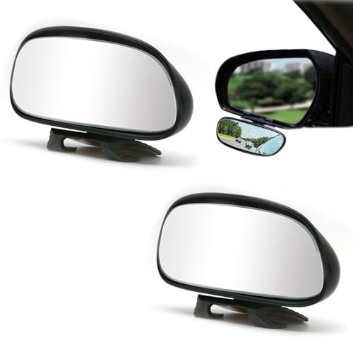 TENGWA Rétroviseur Additionnel 2 Pièces Retroviseur Conduite Accompagnée Rotatif à 360° Miroir Retroviseur Exterieur Haute Définition Grand Angle Auto Adhésif pour Voitures Camions et SUV