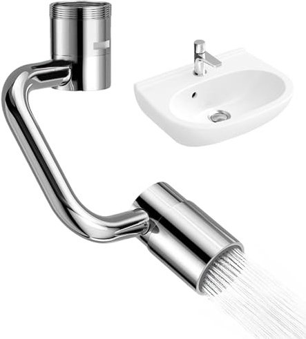 Aeratore per Rubinetto Girevole - 1440 Gradi Braccio Di Sostituzione - 2 Modalità Per Beccuccio Di Prolunga Rubinetto - Per Casa Cucina Bagno Esterno Hotel Dormitorio Lavello