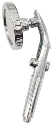 Soffione doccia cromato con pannello grande, soffione doccia portatile ad alta pressione con tubo flessibile, ferma acqua, accessori for il bagno rotanti(Upgraded Silver)