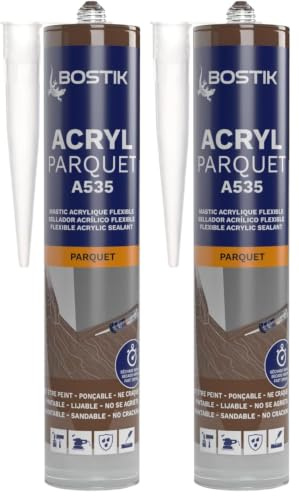 Bostik Joint Parquet, Mastic acrylique, Coloris Bois Exotique - Cartouche 300 ml (Lot de 2)